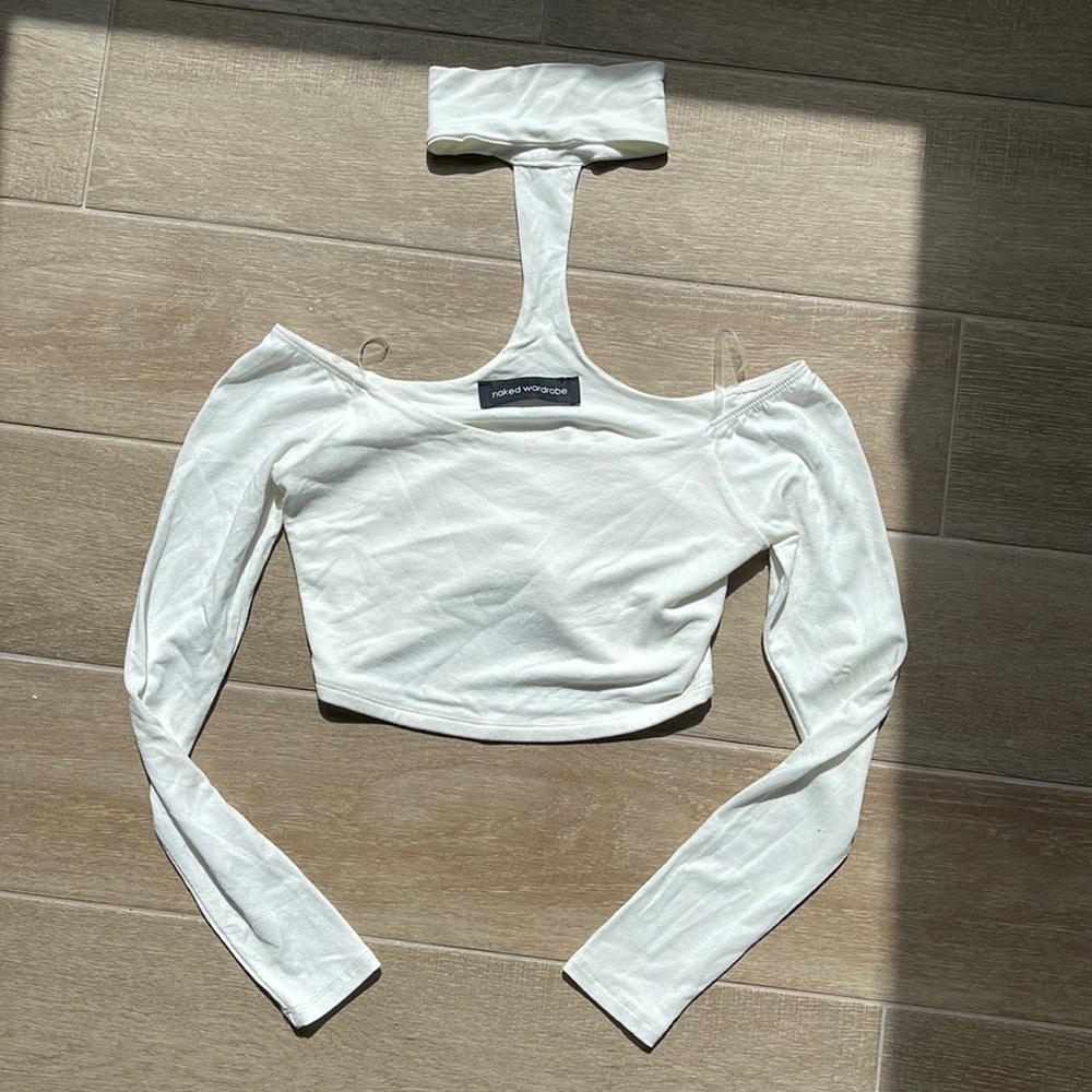 Naked wardrobe crop top! Choker style! Size small!